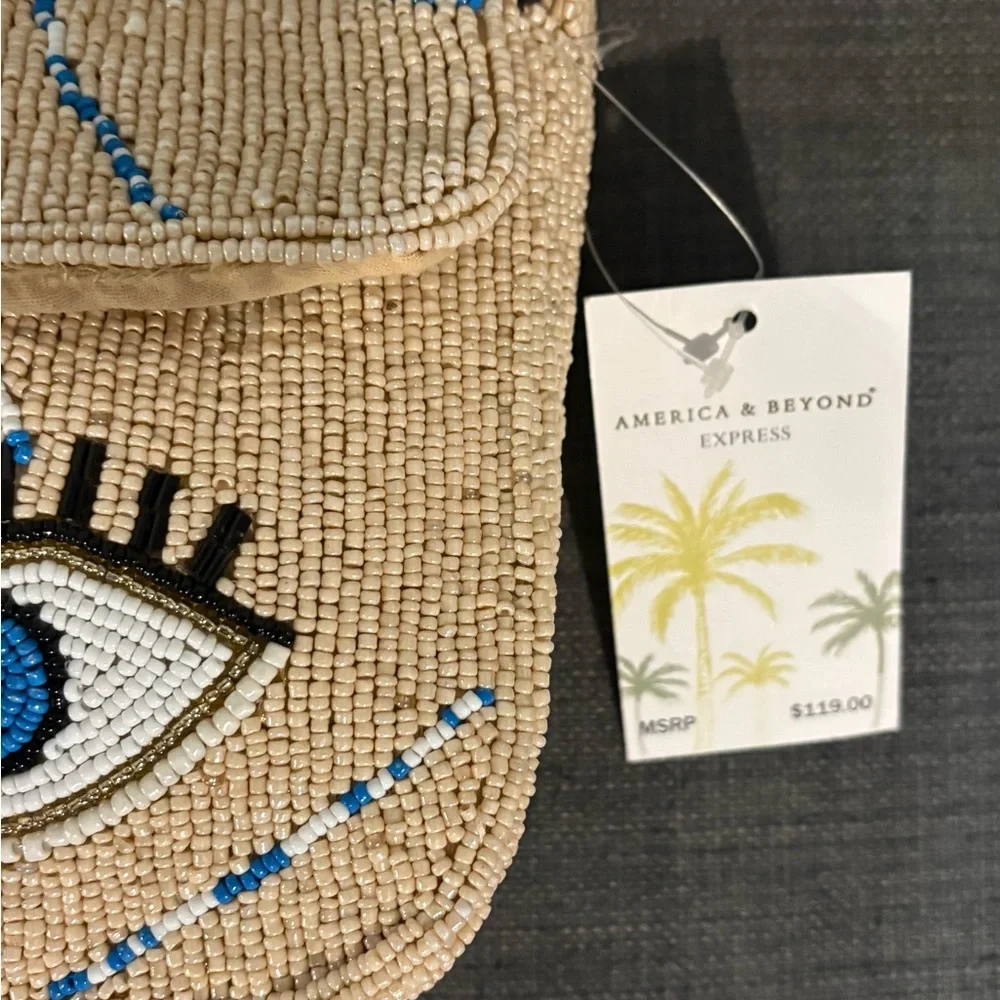 America & Beyond *FLAWED Celestial Evil Eye Beaded Bag Viral Blogger Favorite - Picture 3 of 10
